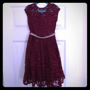 Girls burgundy Dress